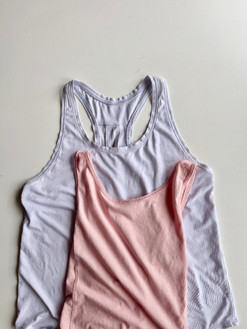 Lot of 2 LULULEMON Pima Cotton Tank Tops - Love Pleated & It's A Tie, Size S